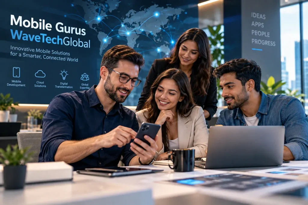 Mobile Gurus WaveTechGlobal team developing innovative mobile technology solutions.